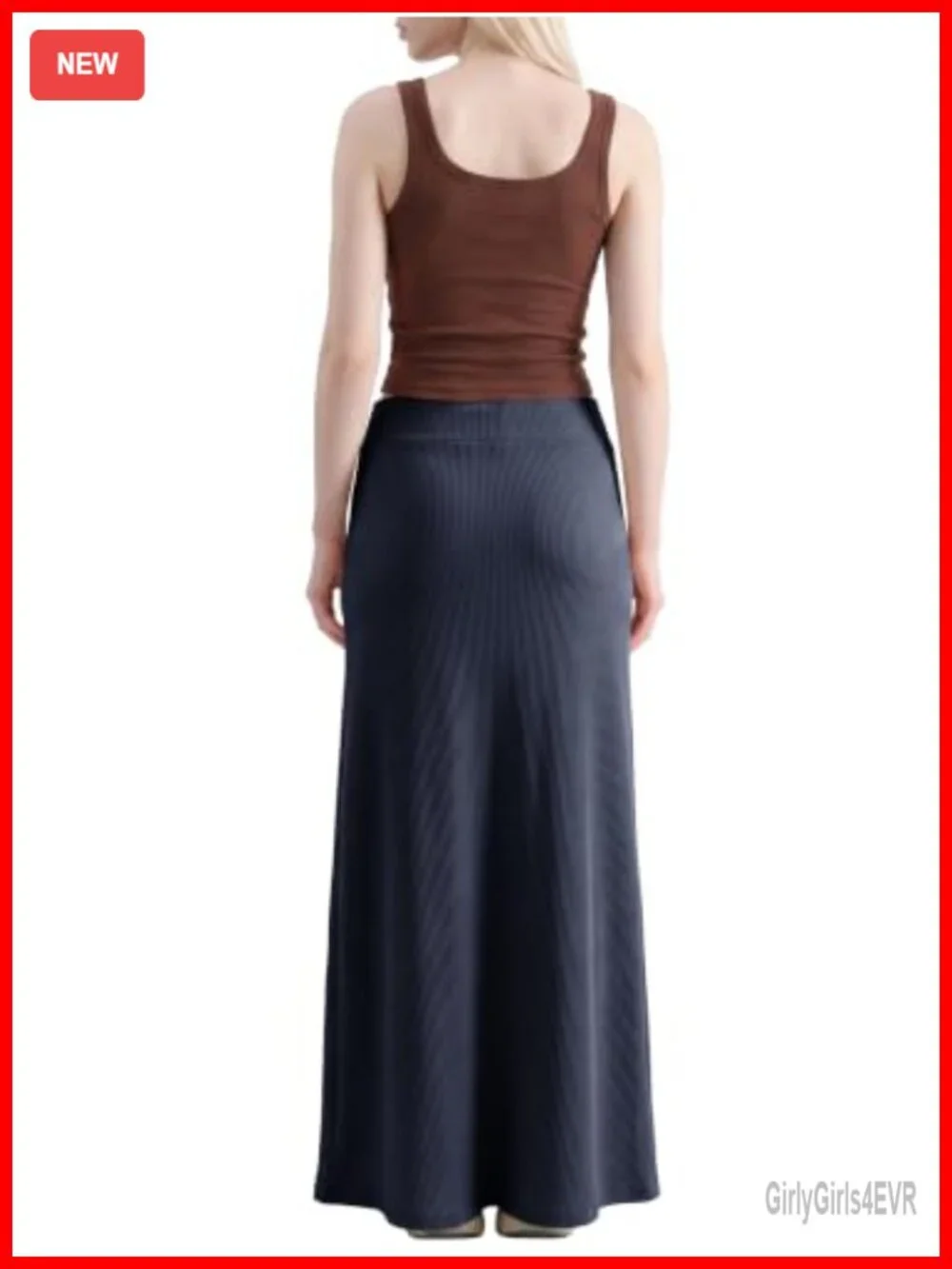 Women's High Waisted A-Line Maxi Skirt Pull On Flowy Elastic Waist